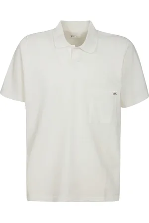 Universal Works Top, Herre, Hvid, M, Bomuld, Logo Detalje Bomuldspolo