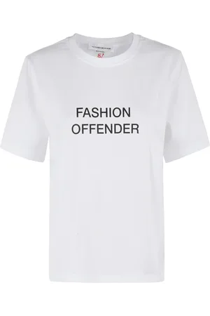 Victoria Beckham Top, Dame, Hvid, XS, Uld, Stilfuld Slogan Tee