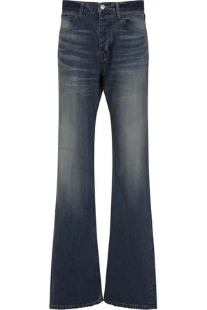 Balenciaga Jeans, Dame, Blå, S, Bomuld, Whisker Straight Fit Bukser
