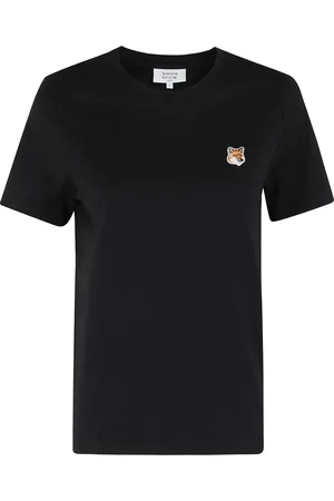 Maison Kitsuné Top, Dame, Sort, M, Bomuld, Fox Head Patch T-shirt