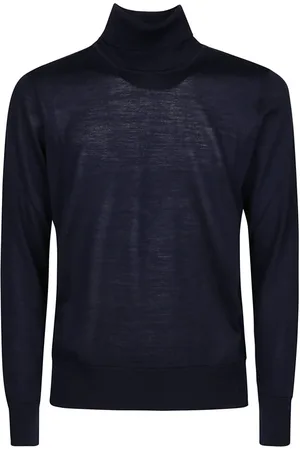 hindustrie Strik, Herre, Blå, 2XL, Uld, Højhalset sweater