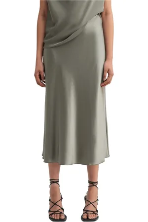 Ahlvar Gallery Nederdel, Dame, Grøn, L, Satin, Hana satin silkekjole