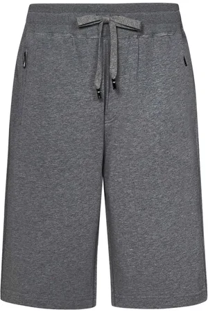 Dolce & Gabbana Shorts, Herre, Grå, S, Bomuld, Melange Grå Ribbed Sweatpants