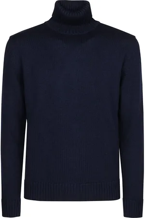 hindustrie Strik, Herre, Blå, 2XL, Uld, Højhalset sweater