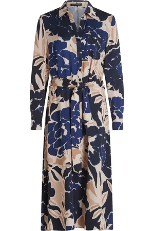 Betty Barclay Kjole, Dame, Flerfarvet, 3XL, Bælte Skjortekjole Trendy Stil