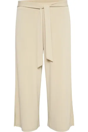 Kaffe Bukser, Dame, , XS, Uld, Cropped Loose Fit Bukser Fjer Grå