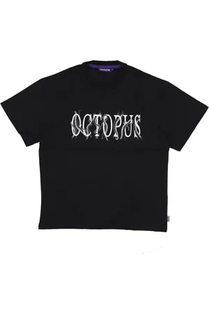 Octopus Top, Herre, Sort, L, Bomuld, Sort Tentakler Logo Tee Kort Ærme