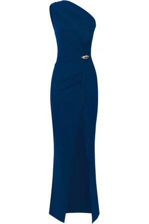 Elisabetta Franchi Kjole, Dame, Blå, XL, Uld, Elegant Aften Jersey Kjole