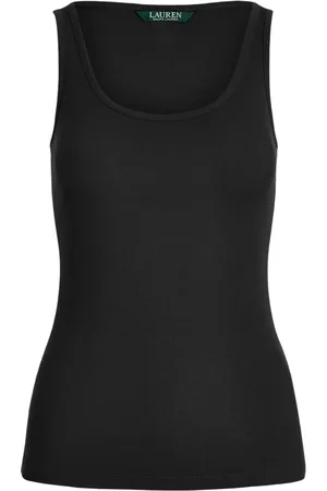 Ralph Lauren Top, Dame, Sort, XL, Bomuld, Kelly Ærmeløs Strik