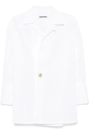 DARKPARK Bluser & Skjorter, Dame, Hvid, XS, Popeline Tunika Stil Skjorte