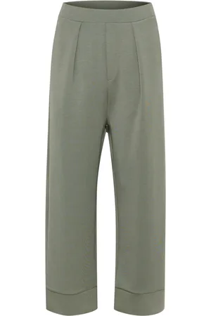 INWEAR Bukser, Dame, Grøn, XS, Uld, Grønne Straight-Leg Bukser Anniehiw Model