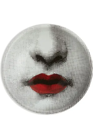 FORNASETTI Home, Dame, Hvid, ONE SIZE, Sort Røde Læber Askebæger Bakke