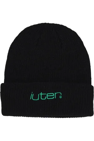IUTER Tilbehør, unisex, Sort, ONE SIZE, Uld, Sort Gitter Beanie Hat