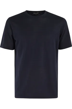 Roberto Collina Top, Herre, Blå, M, Tubular Bottom Crew Neck Sweater