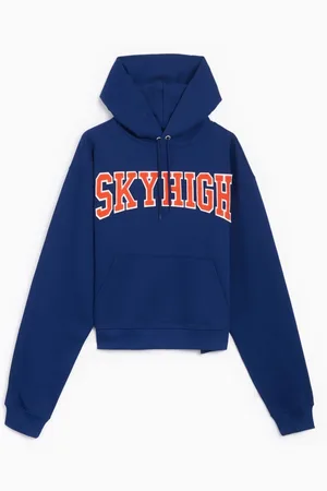 Sky High Farm Sweathshirts & Hoodies, Herre, Blå, S, Bomuld, Gårdarbejde hættetrøje med forlomme