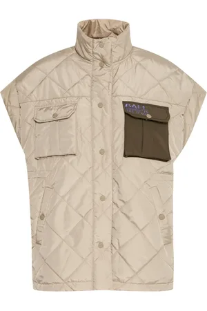 Ball Jakke, Dame, Brun, L/XL, Uld, Quiltet Vest Jakke Sølv Salvie