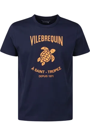 Vilebrequin Top, Herre, Blå, M, Bomuld, Vasket Bomuld Crew Neck T-Shirt