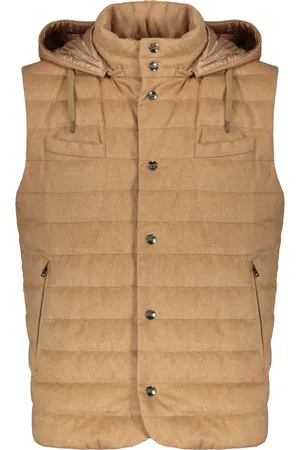 HERNO Jakke, Herre, Brun, L, Uld, Aftagelig Hætte Bodywarmer Dunjakke