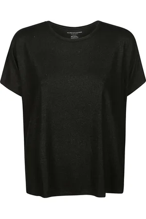 Majestic Top, Dame, Sort, M, Kortærmet Rund Hals T-Shirt