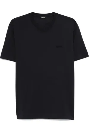 Ermenegildo Zegna Top, Herre, Blå, L, Bomuld, Blå T-shirts og Polos med Logo
