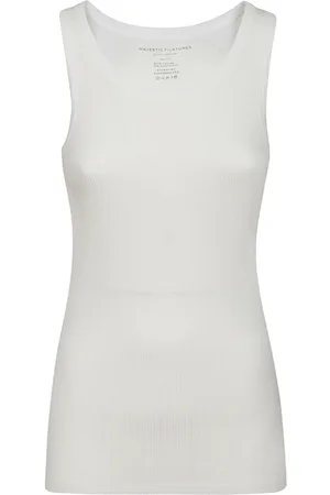 Majestic Top, Dame, Hvid, S, Uld, Slim Fit Tank Top, Let og Blød