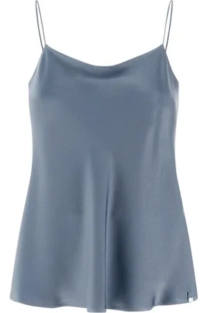 HERNO Top, Dame, Blå, 2XS, Satin, Resort Top i Satinlook