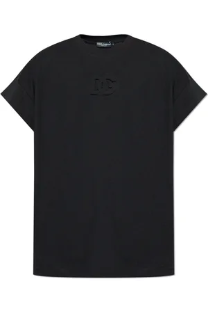 Dolce & Gabbana Top, Herre, Sort, XS, Bomuld, T-shirt med logo