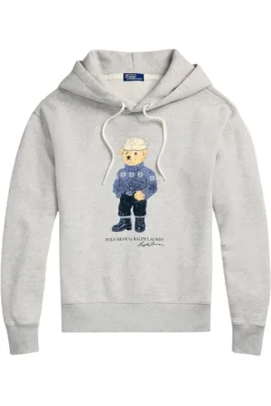 Ralph Lauren Sweathshirts & Hoodies, Dame, Grå, S, Bomuld, Bjørne-Hoodie