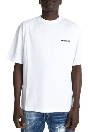 Balenciaga Top, Herre, Hvid, S, Bomuld, Logo T-shirt