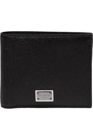 Dolce & Gabbana Tilbehør, Herre, Sort, ONE SIZE, Læder, Sort læder bifold pung