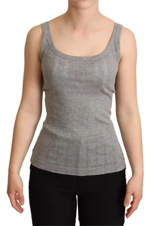Dolce & Gabbana Top, Dame, Grå, L, Bomuld, Ærmeløs Grå Tank Top