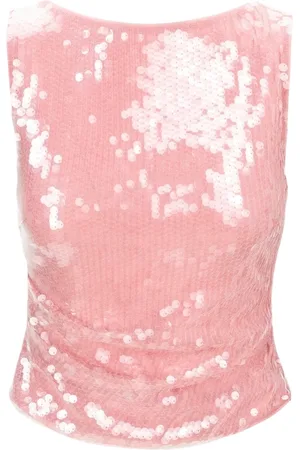 Staud Top, Dame, Lyserød, M, Polyester, Paillet Eton Top