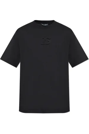 Dolce & Gabbana Top, Herre, Sort, M, Bomuld, T-shirt med logo