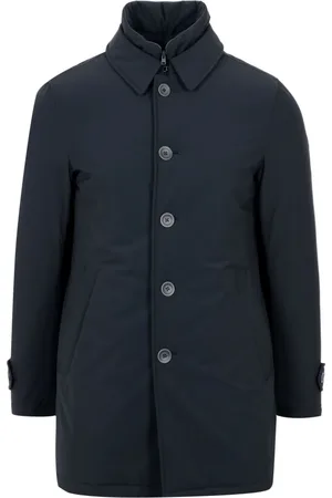 HERNO Frakke, Herre, Blå, 3XL, Uld, Byron Regnfrakke