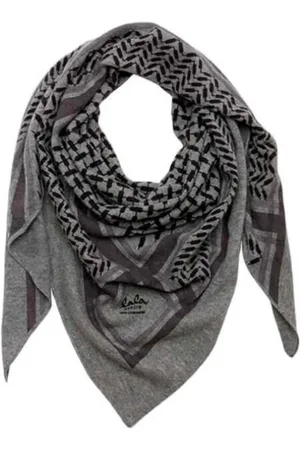 LALA BERLIN Tilbehør, Dame, Grå, ONE SIZE, Cashmere, Kufiya Print Cashmere Trekantet Sjal