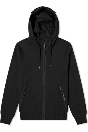 C.P. Company Sweathshirts & Hoodies, Herre, Sort, 2XL, Bomuld, Diagonal Raised Fleece Goggle Zip-Hoodie