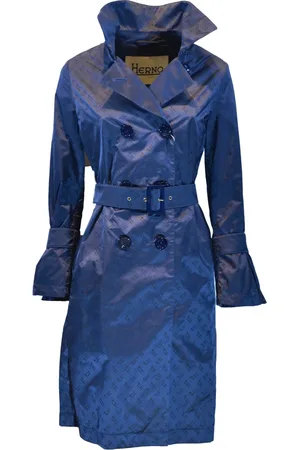 HERNO Frakke, Dame, Blå, XS, Uld, Trenchcoat