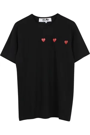 Comme des Garçons Top, Herre, Sort, S, Bomuld, Sort T-shirt med hjerteprint - Sort