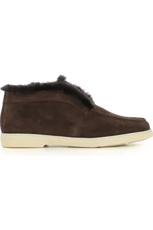 santoni Sko, Dame, Brun, 37 1/2 EU, Mørkebrune ankelstøvler i ruskind