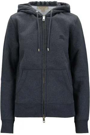 Burberry Sweathshirts & Hoodies, Dame, Grå, XS, Bomuld, Hættetrøje med lynlås