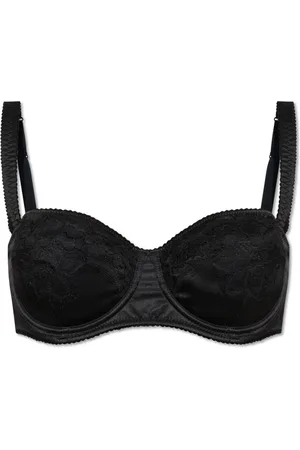 Dolce & Gabbana Undertøj, Dame, Sort, 80B EU, Uld, Silke balconette bh