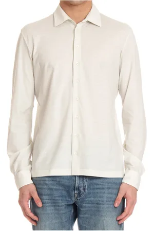 HERNO Skjorte, Herre, Hvid, XL, Bomuld, Langærmet Stretch-Cotton Polo Shirt