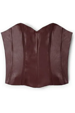 Motivi Top, Dame, Rød, 2XS, Polyester, Bustier top lavet af belagt stof