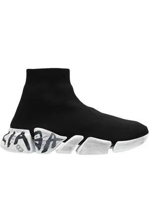 Balenciaga Sko, Dame, Sort, 41 EU, Polyester, Speed 2.0 graffiti sock sneakers