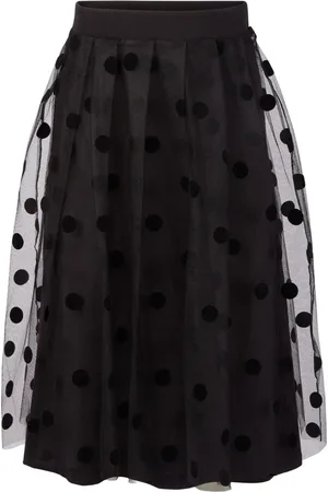 Nina Ricci Nederdel, Dame, Sort, S, Plisseret Tulle-nederdel med Polka Dots