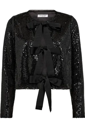 Co`Couture Bluser & Skjorter, Dame, Sort, M, Uld, Sequin Bow Blouse StevieCC