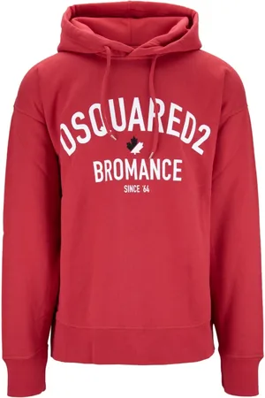 Dsquared2 Sweathshirts & Hoodies, Herre, Rød, XL, Bomuld, Hættetrøje med snøre