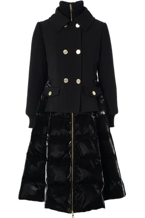 Elisabetta Franchi Frakke, Dame, Sort, L, Uld, Vatteret Sort Jakke