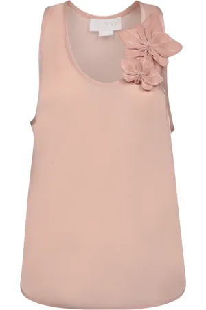 GENNY Top, Dame, Lyserød, M, Polyester, Elegant Ærmeløs Top med 3D Blomst