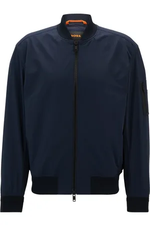 HUGO BOSS Jakke, Herre, Blå, M, Tyl, Aviator-Style Vandresistent Jakke
